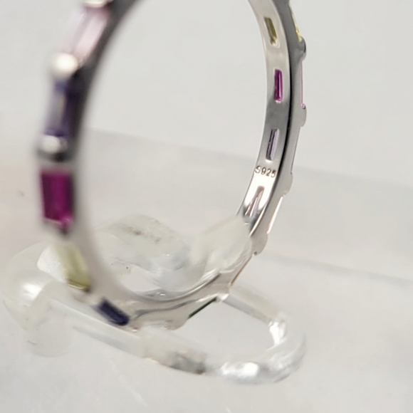 Sterling Silver Rainbow Eternity Band - Picture 5 of 10